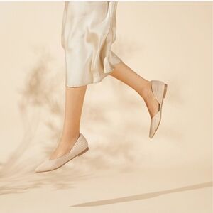 Vivaia Melia Pointed Toe D'Orsay Flats Almond Size 37.5 EU 7 US